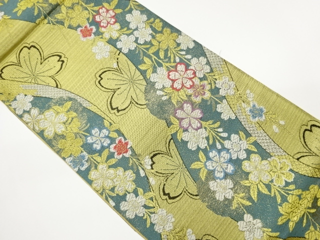 JAPANESE FUKURO OBI / WOVEN WEEPING SAKURA